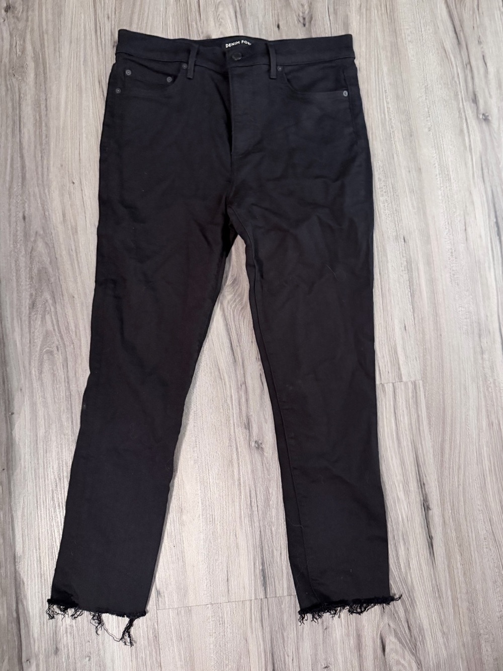 Denim Forum Black Raw Hem Skinny Jeans